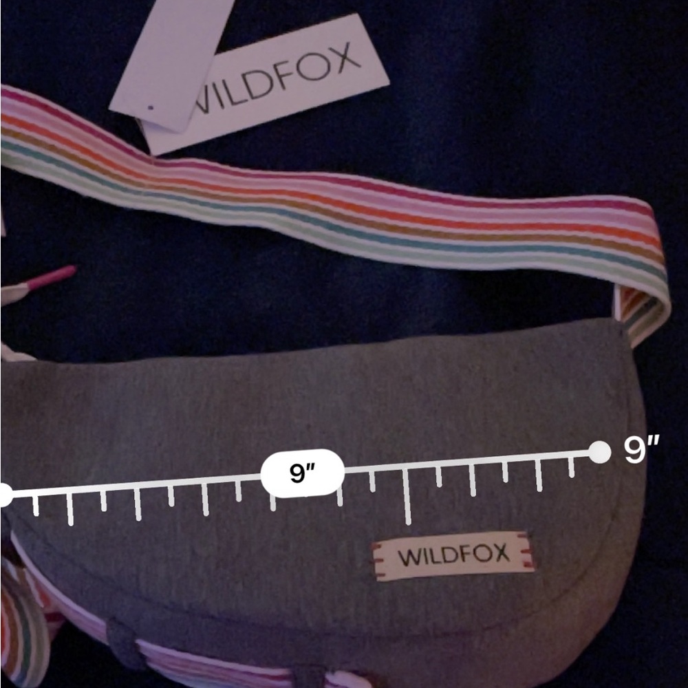 Wildfox Gray Bag with Vibrant Rainbow  Strap - Picture 11 of 13
